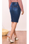 SAIA TRADICIONAL JEANS COM BORDADO LATERAL 62CM 