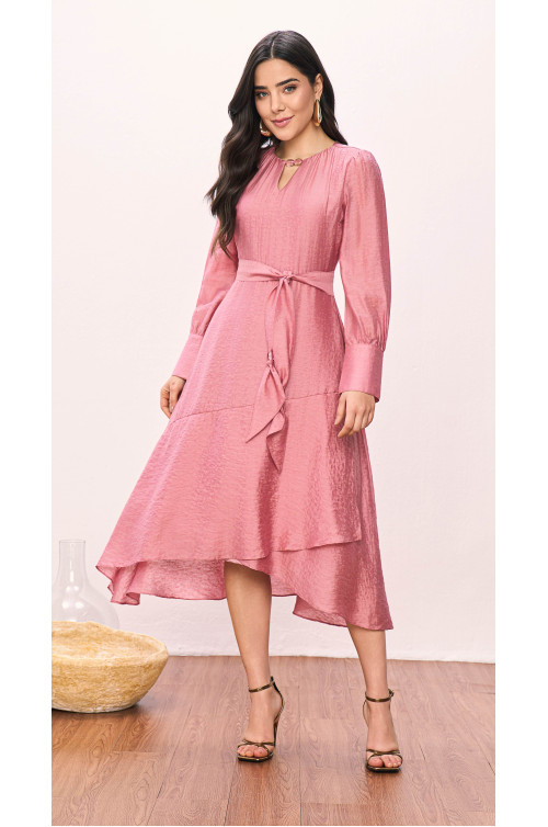 VESTIDO DE JACQUARD ROSE 125CM 