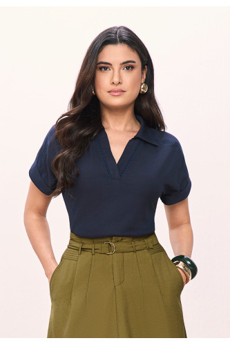 BLUSA AZUL COM AVIAMENTO 