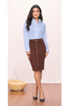 SAIA LAPIS COLLOR COM ZIPER CHOCO 62M 
