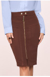 SAIA LAPIS COLLOR COM ZIPER CHOCO 62M 