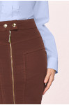 SAIA LAPIS COLLOR COM ZIPER CHOCO 62M 