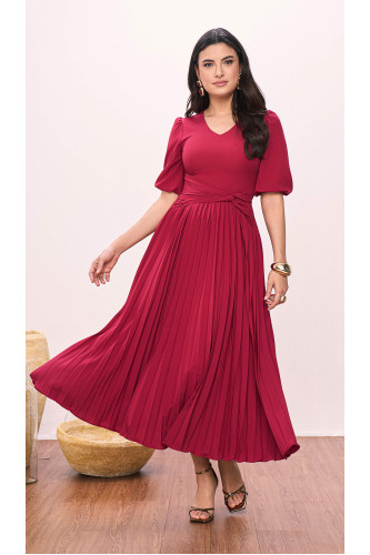 VESTIDO DE CREPE PLISSADO 130CM 
