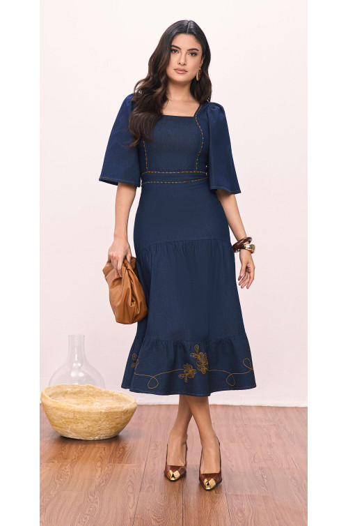 VESTIDO JEANS BORDADO 120CM 