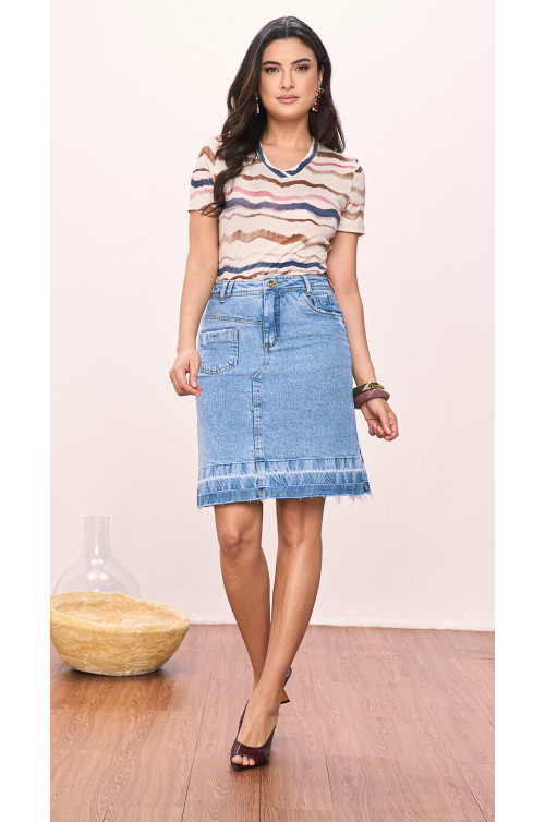 SAIA EVASE JEANS 55CM SAIA EVASE JEANS 55CM
