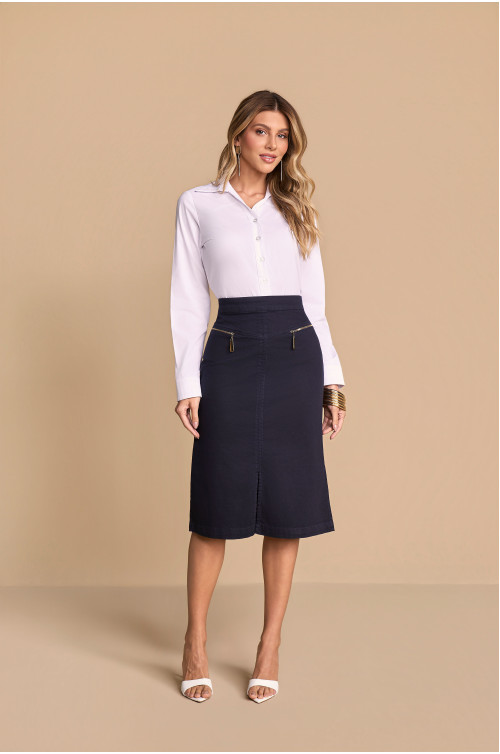 28285 - CAMISA DE TRICOLINE BRANCO TITANIUM