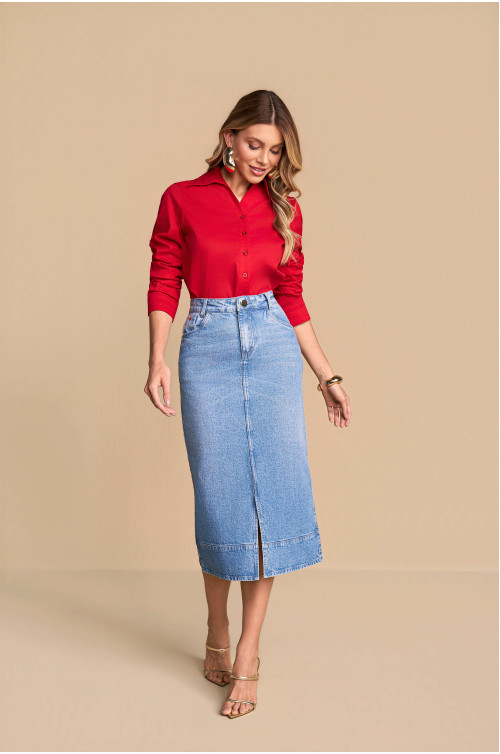 28285VM - CAMISA DE TRICOLINE VERMELHO TITANIUM
