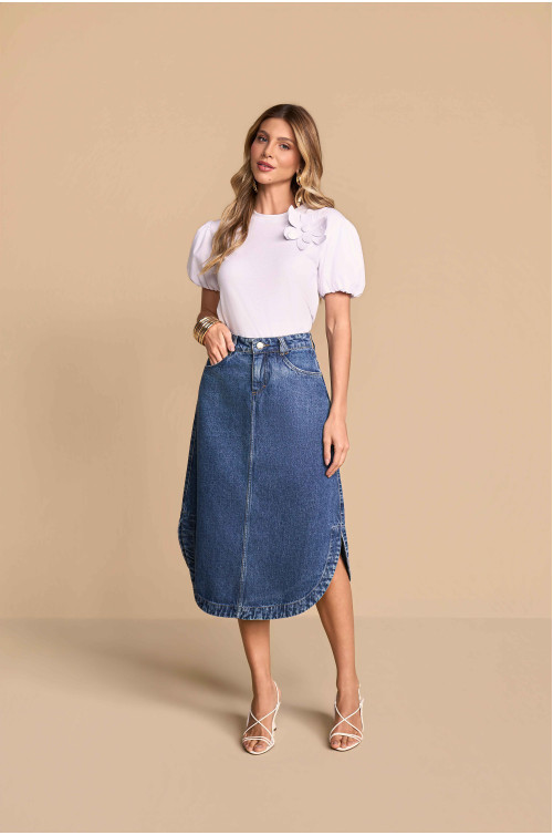 28277 - SAIA EVASE JEANS BARRA ARREDONDADA 55/75CM
