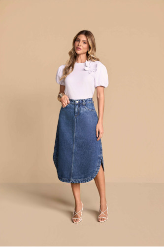 28288 - T-SHIRT MALHA OFF WHITE BORDADO TITANIUM