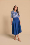 28291AZ - CAMISA 7/8 CREPE LISTRA AZUL TITANIUM