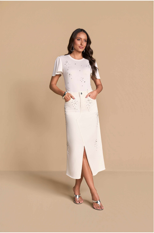 28298 - SAIA EVASE SARJA OFF WHITE BORD. 80CM TITANIUM