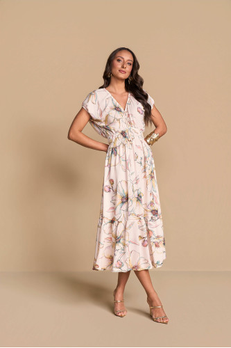 28321 - VESTIDO EM VISCOSE ESTAMPADA 125CM TITTANIUM