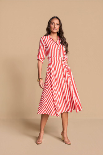28334 - CHEMISE CREPE LISTRA VERMELHA 125CM TITANIUM