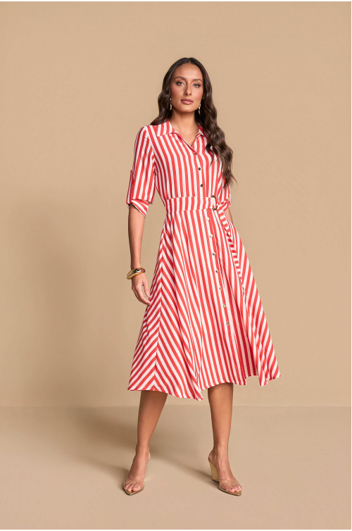 28334 - CHEMISE CREPE LISTRA VERMELHA 125CM TITANIUM