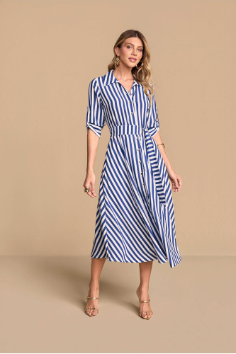 28334AZ - CHEMISE CREPE LISTRA AZUL 125CM TITANIUM