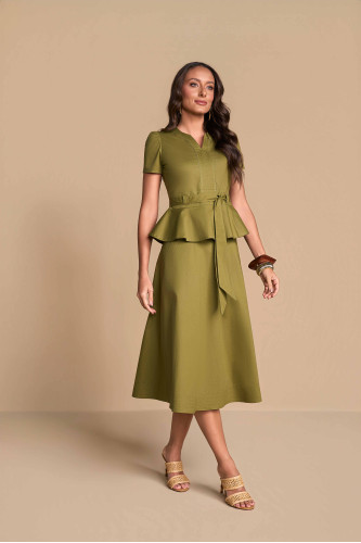 28343/28344 - CONJ. BLUSA PLEPUM SAIA GODE VERDE 75CM 