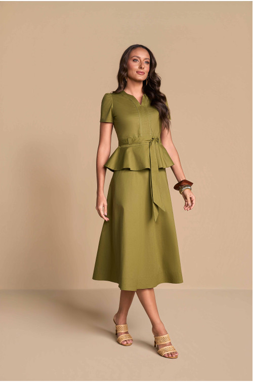 28343/28344 - CONJ. BLUSA PLEPUM SAIA GODE VERDE 75CM 