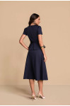 28344MA/28343MA CONJ. BLUSA PEPLUM SAIA GODE AZUL MARINHO