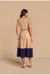 28357 - VESTIDO EM VISCOSE BLOKING 125CM TITANIUM