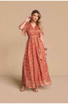 28365 - VESTIDO CHIFFON TEXT. ESTAMP LONGO TITANIUM