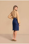 28384 - SAIA RETA JEANS COM COSTURAS 62CM TITANIUM
