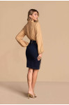 28380 - SAIA LAPIS JEANS COM BORDADO 55CM TITANIUM 28380 - SAIA LAPIS JEANS COM BORDADO 55CM TITANIUM