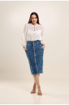 40976 - SAIA JEANS COM BOTÃO ILLUSYON 