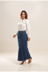 40981 - SAIA C/RECORTE FRONTAL JEANS - ILLUSYON 40981 - SAIA C/RECORTE FRONTAL JEANS - ILLUSYON