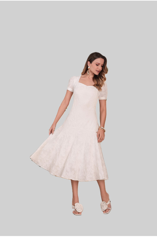 4817.10 VESTIDO BORDADO OFF WHITE D'azul 4817.10 VESTIDO BORDADO OFF WHITE D'azul