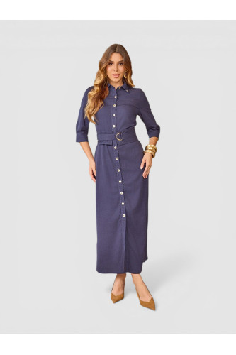 4839.27 CHEMISE RETO COM CINTO - MARINHO