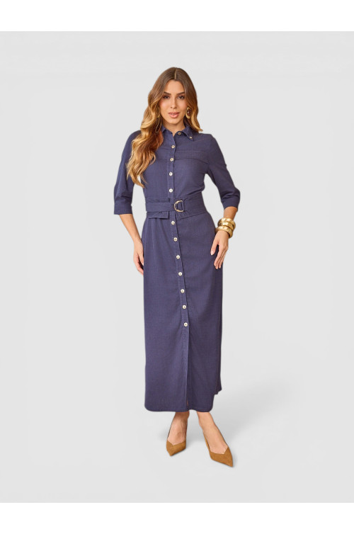 4839.27 CHEMISE RETO COM CINTO - MARINHO