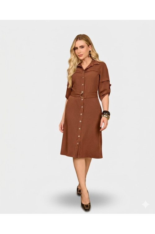 4844.55 VESTIDO COM CINTO - MARROM