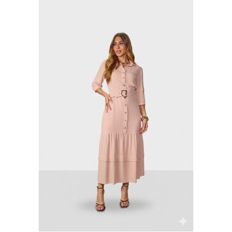4855.92 VESTIDO COM CINTO E FIVELA - ROSE