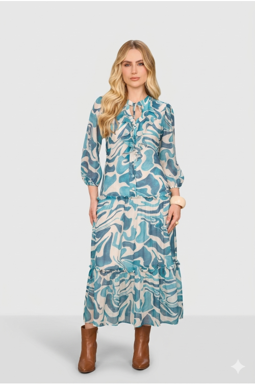 4861.99 VESTIDO COM ESTAMPA ABSTRATA 