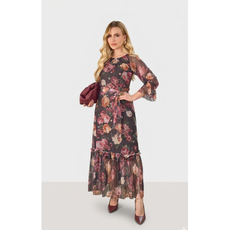 4871.99 VESTIDO EM TULE ESTAMPADO 