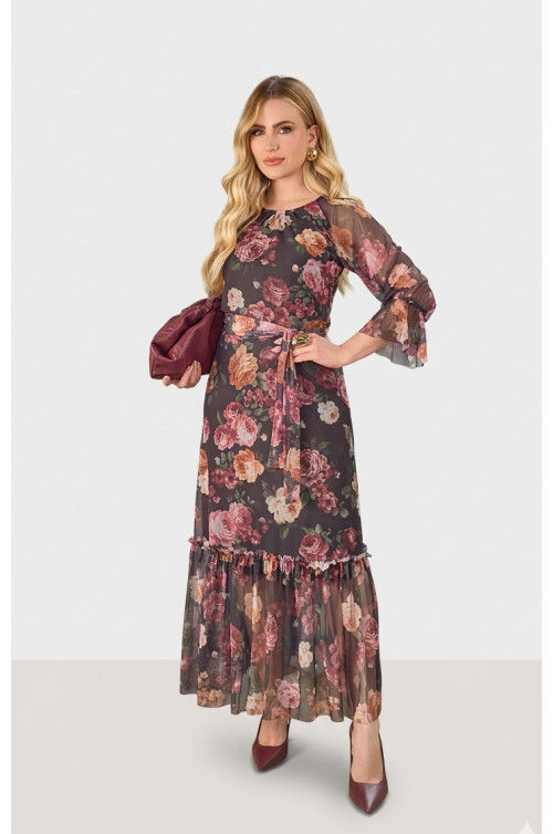 4871.99 VESTIDO EM TULE ESTAMPADO 