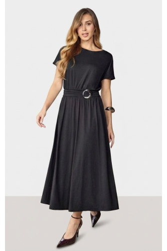 4874.84 VESTIDO COM CINTO E FIVELA - PRETO 