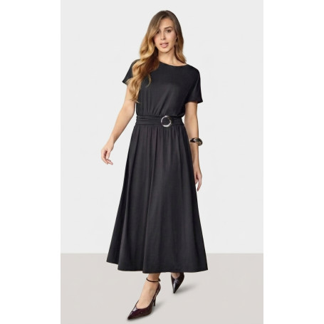 4874.84 VESTIDO COM CINTO E FIVELA - PRETO 