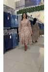 4879.55 VESTIDO MIDI ESTAMPADO - MARROM 