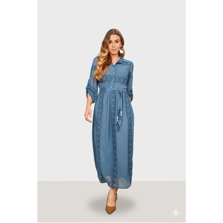 4881.91 VESTIDO EM TECIDO TRABALHADO - PETRÓLEO