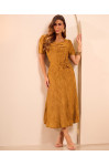 4885.56 VESTIDO JACQUARD CINTO COM FLOR D'AZUL
