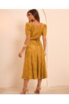 4885.56 VESTIDO JACQUARD CINTO COM FLOR D'AZUL