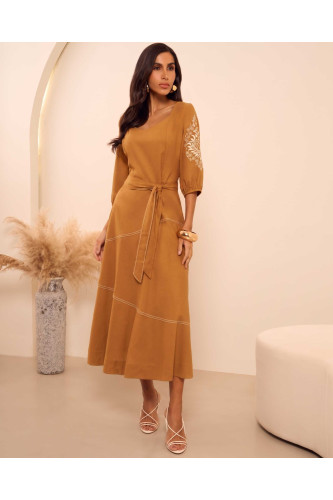 4894.97 VESTIDO LONGO COM DECOTE D'AZUL