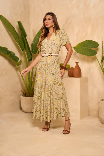4916.99 VESTIDO COM DECOTE V TRANSPASSADO D'AZUL
