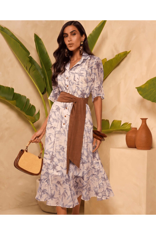 4925.85 VESTIDO NATURE MIDI ESTAMPADO D'AZUL 