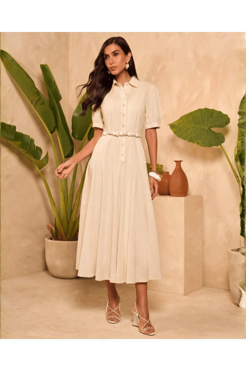 4930.20 VESTIDO LAISE COM GOLA E FAIXA DUPLA D'AZUL