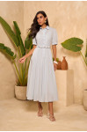 4930.80 VESTIDO LAISE COM GOLA E FAXA DUPLA D'AZUL 