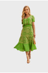 6324.64 CONJUNTO BLUSA E SAIA VERDE COM DETALHE D'azul