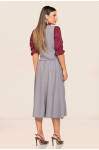 3170/5621 CONJUNTO SAIA MIDI ALFAIATARIA E COLETE CINZA ROW-AN