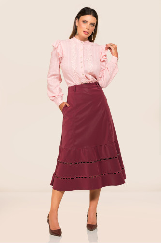 5623 - SAIA MIDI COURO MARSALA ROW-AN 